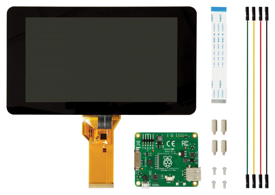 Kijelző modul Raspberry Pi Touchscreen, Modul 7in kijelzővel,, használható: (Raspberry Pi)-val